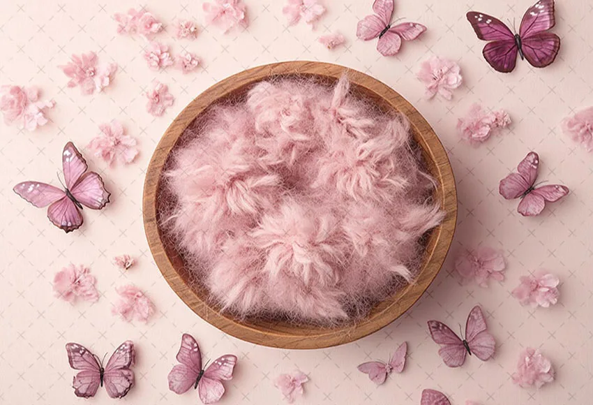 خلفية تصوير من Mehofond على شكل فراشة وردية لحديثي الولادة وحفلات أعياد الميلاد وحفلات استقبال المولود الجديد صورة فنية ديكور خلفية استوديو الصور