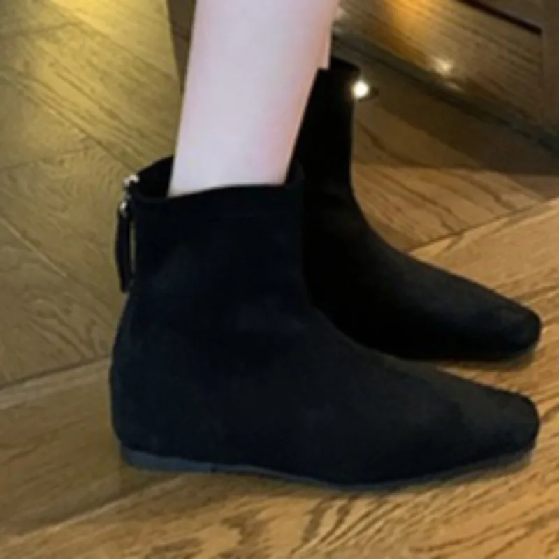

Повседневные женские ботильоны, осень 2023, новые классические однотонные ботильоны на мягкой подошве с квадратным носком, размеры 35-40