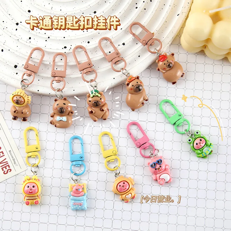 MINISO Fashion Creative Cute Beaver Keychain Anime Cute Keychain Pendant Cartoon Keychain Backpack Decoration Accessories Gift