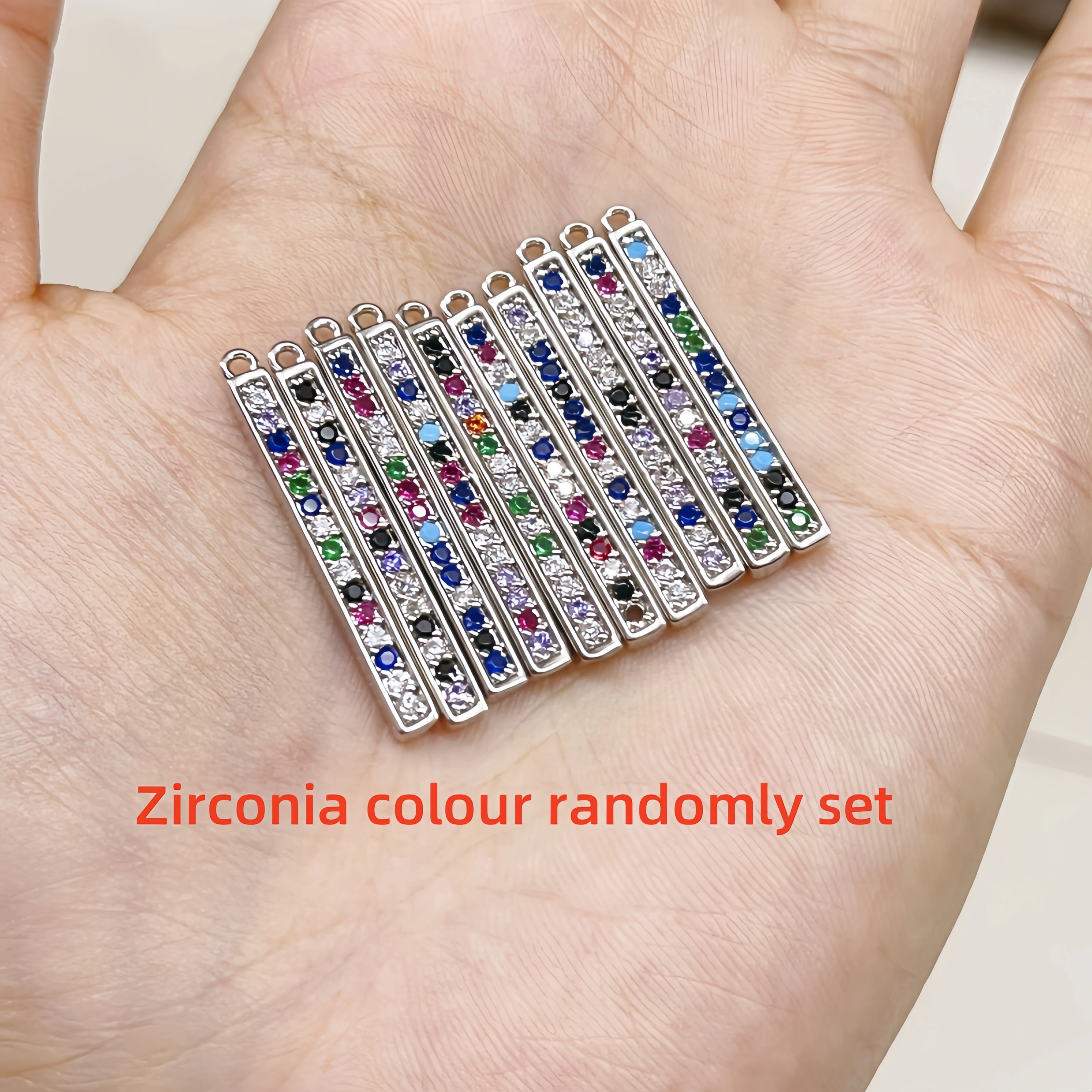 ZHUKOU 3x29mm gold color straight necklace pendant for DIY handmade earrings necklace jewelry accessories model: VD670