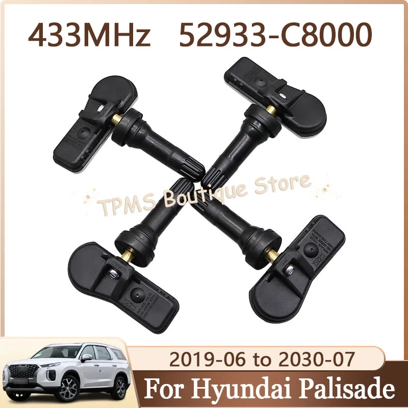 

4 шт., 433 МГц, 52933-C8000, система контроля давления в шинах, датчик TPMS для Hyundai Palisade Creta Kia K900