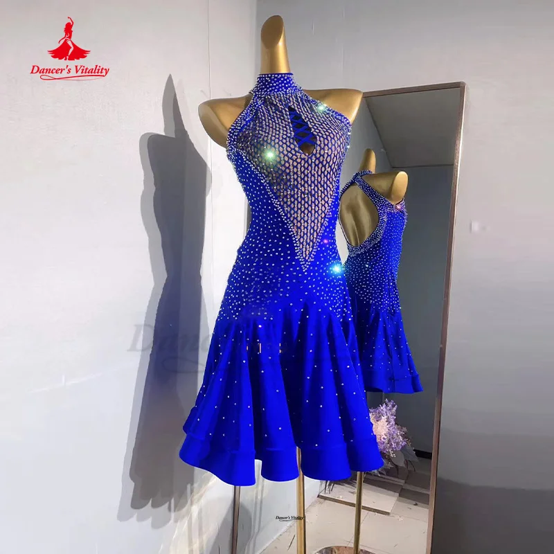 Платье для латинских танцев, женские костюмы на заказ для детей и взрослых, женские румбы, чачи, танго, профессиональные костюмы, платья для латинских танцев