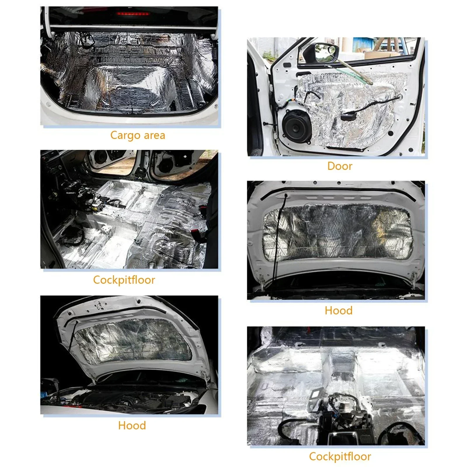 5/10MM Sound Deadener Heat Insulation Mat Car Van Sound Proofing Deadening Insulation Car Hood Insulation Silent Door Wall image 2
