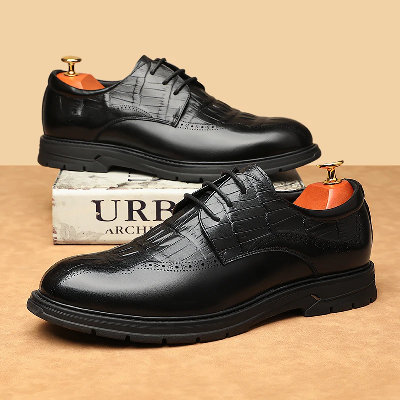 

Мужская обувь из натуральной кожи, роскошная обувь в минималистском стиле высокого качества для отдыха, бизнеса, офиса, обувь для взрослых, платье, черный, коричневый, новинка