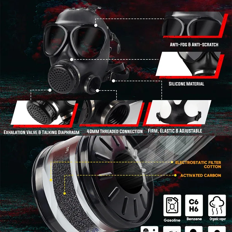 

MF14/87 type gas mask full face mask chemical respirator filter self-absorption stimulation mask nuclear pollution protection