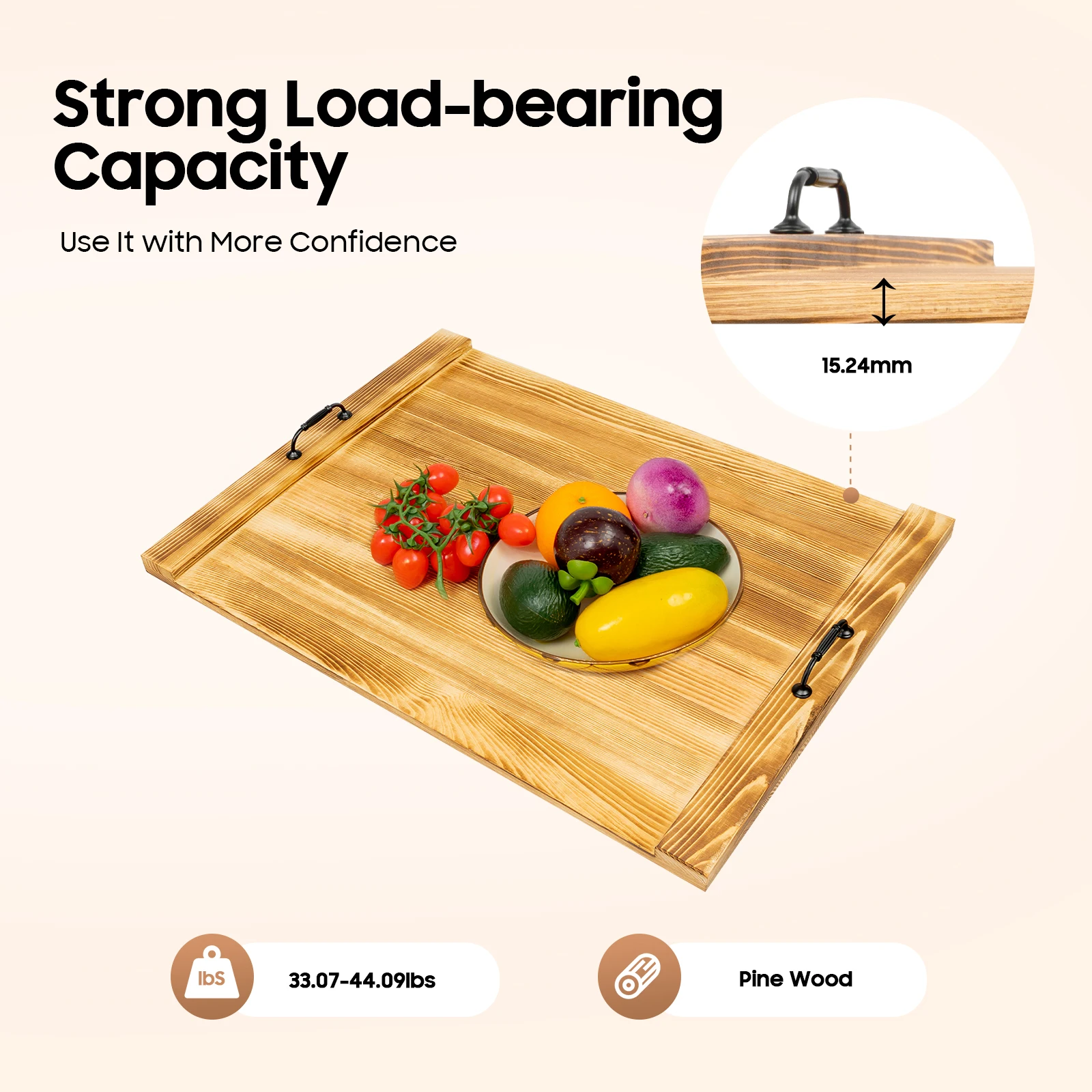 

High-Quality Pine Wood Stove Top Cover – Practical, and Versatile for Extra Counter Space and Easy Transport of Kitchen Utensils