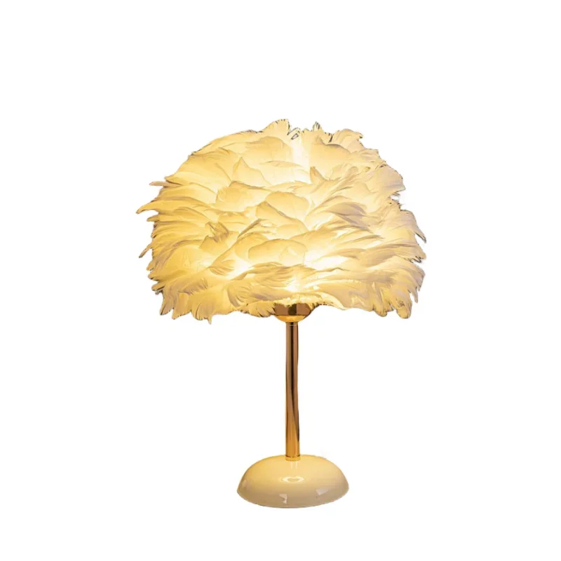 

Feather desk lamp, bedroom bedside lamp, romantic, simple and warm, night lamp