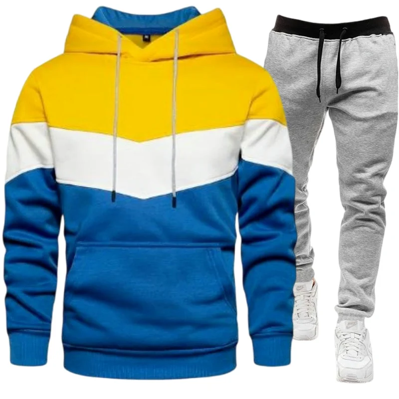 Men\'s Sets Hoodies+Pants Autumn Winter Hooded Sweatshirt Sweatpants Fashion Slim Fit Men Set Hoodie Pant Hip Hop Pullover Hoody