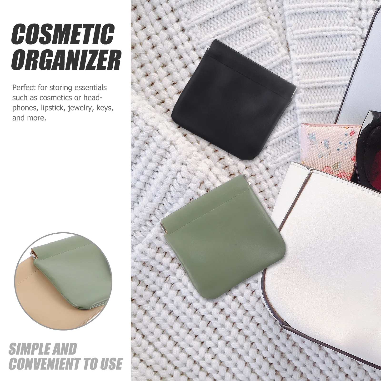 

4Pcs Small Makeup Organizer Bags Women Lipstick Pouches Outdoor Travel Cosmetics Bags Portable Storage Purse Organizer Pouches