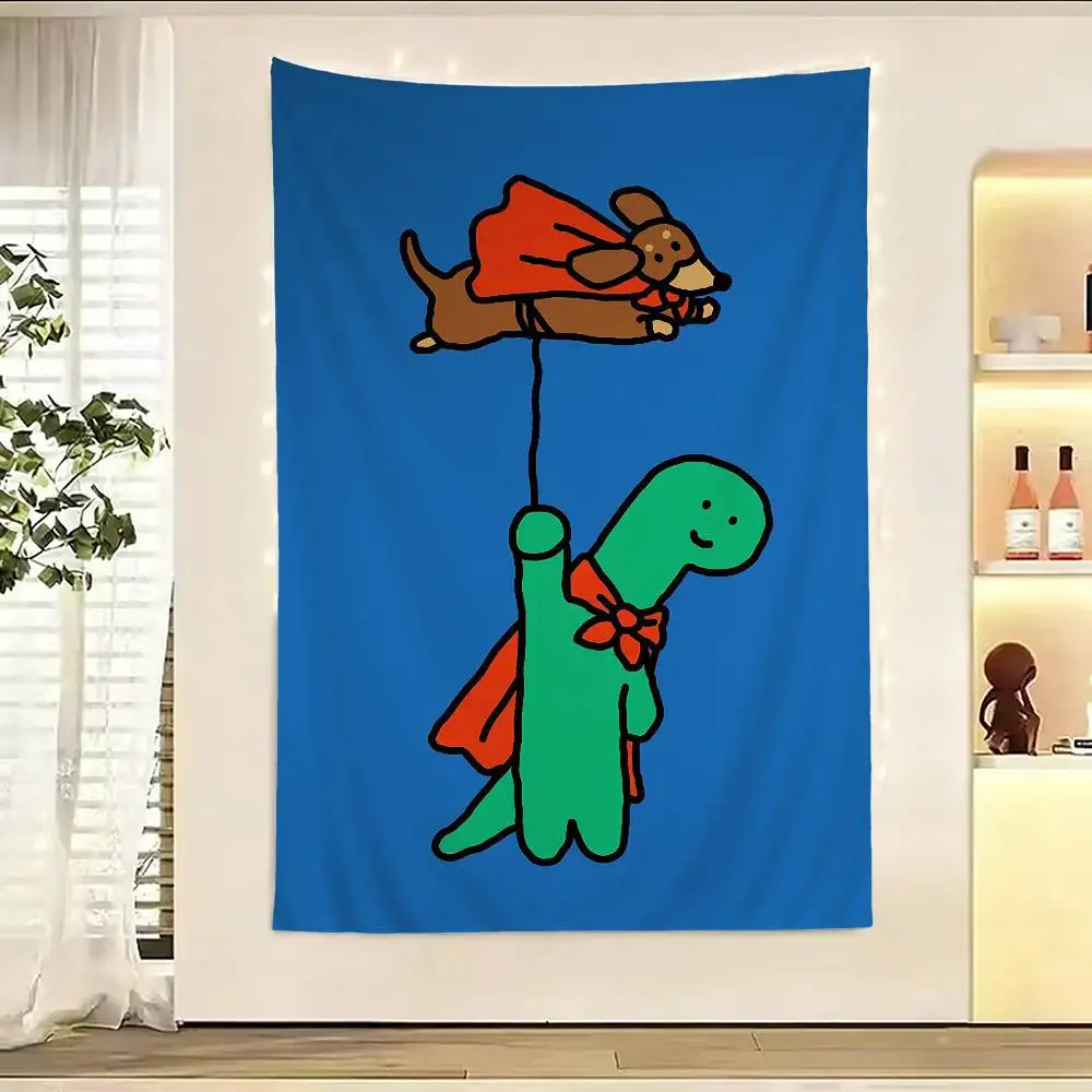 

Korea Hot Cute Joguman Flags Wall Hanging Background Art Banner for Bedroom Home Outdoor Decor