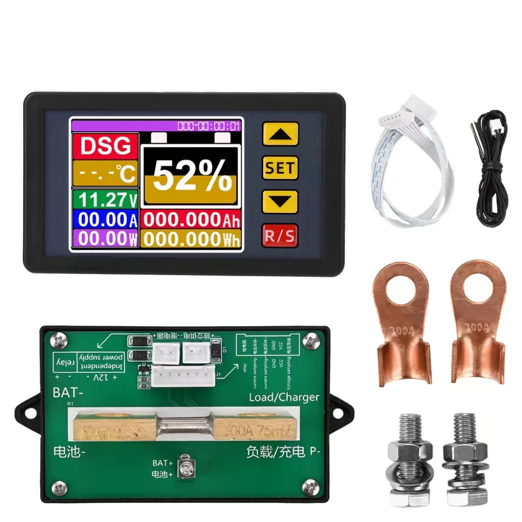 DC7 ~ 200V 2,4-calowy kolorowy ekran cyfrowy woltomierz amperomierz miernik mocy dwukierunkowy kulometr prądu 100A 200A 300A 400A 500A