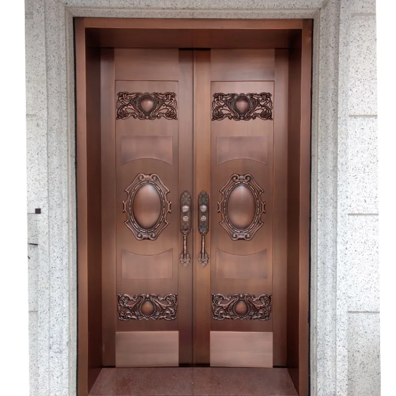 Professional entrance door, luxury villa metal copper door