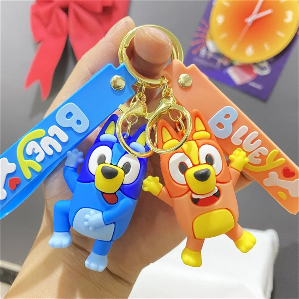 Cute Bingo Keychain Gifts Creative Cartoon Family Cartoon Blue Dog Keychain  And His Friends Snickers Coco Bag Pendant