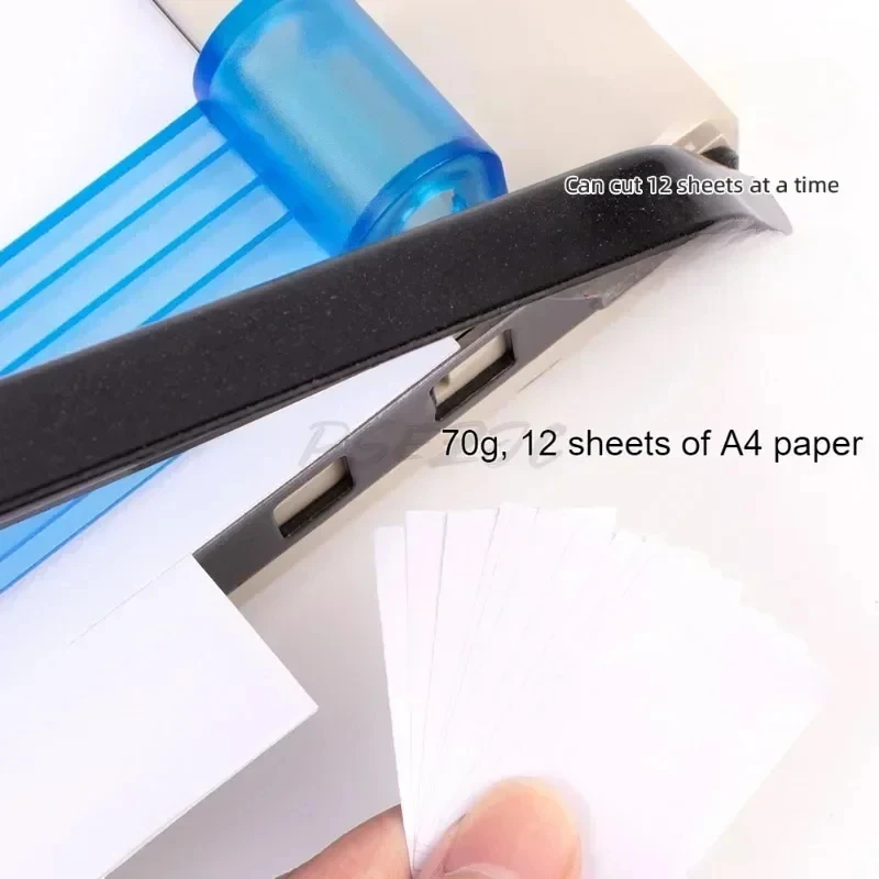 Cortador de papel A4 con protección de seguridad y tira de presión de hoja desmontable, cortador de papel pequeño Manual ligero