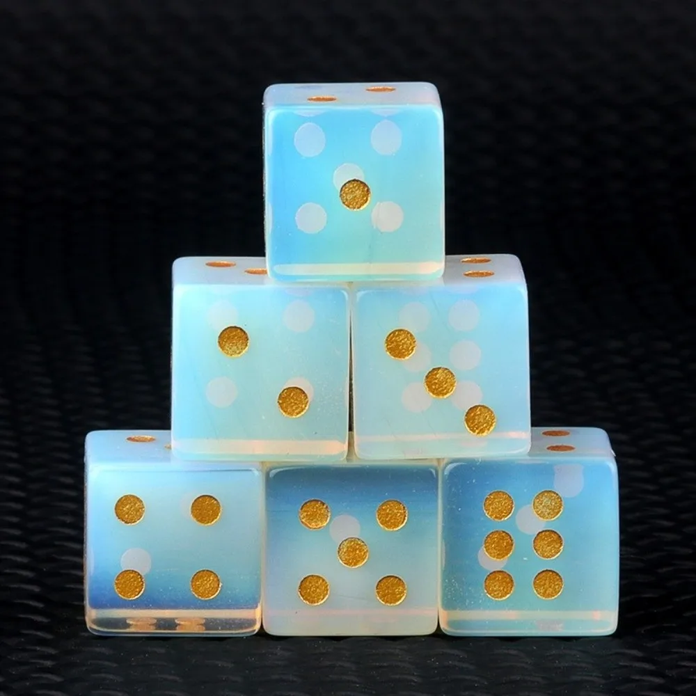New 6-Sided Digital Game Dice 16mm Crystal D6 Gem Dice Set Quartz Natural Stone Natural Stone Dice Table Board Game