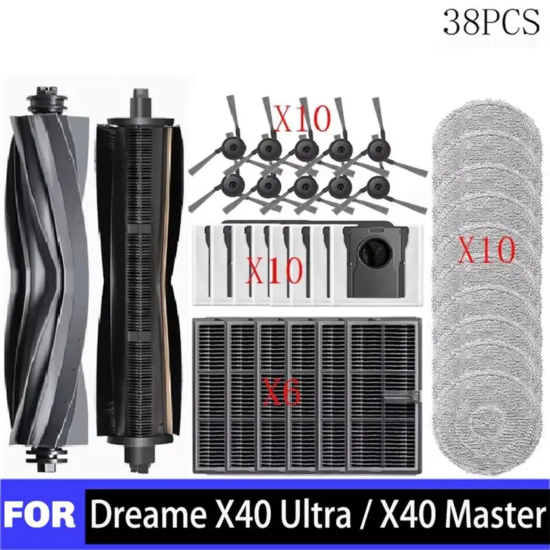 

Запасные части для робота-пылесоса Dreame X40 Ultra / X40 Pro: основная и боковые щетки, насадка для влажной уборки, мешок для пыли, фильтр - A77G