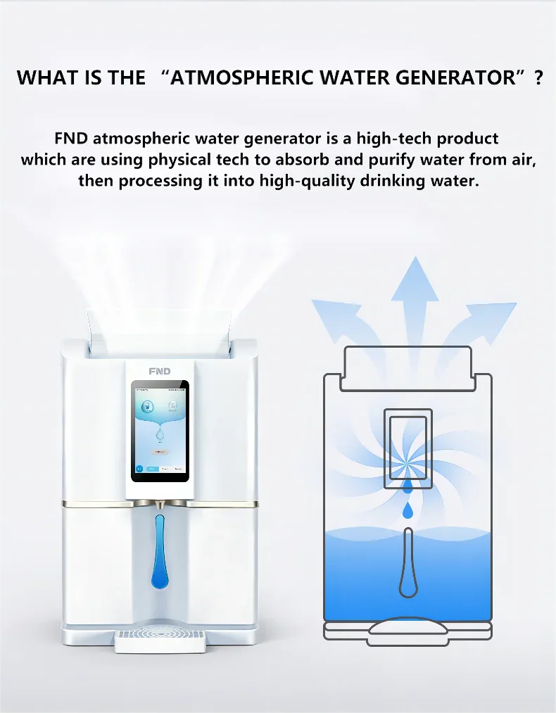 home-based units 20 liters per day Atmospheric water generators (AWG) squeeze water from the air