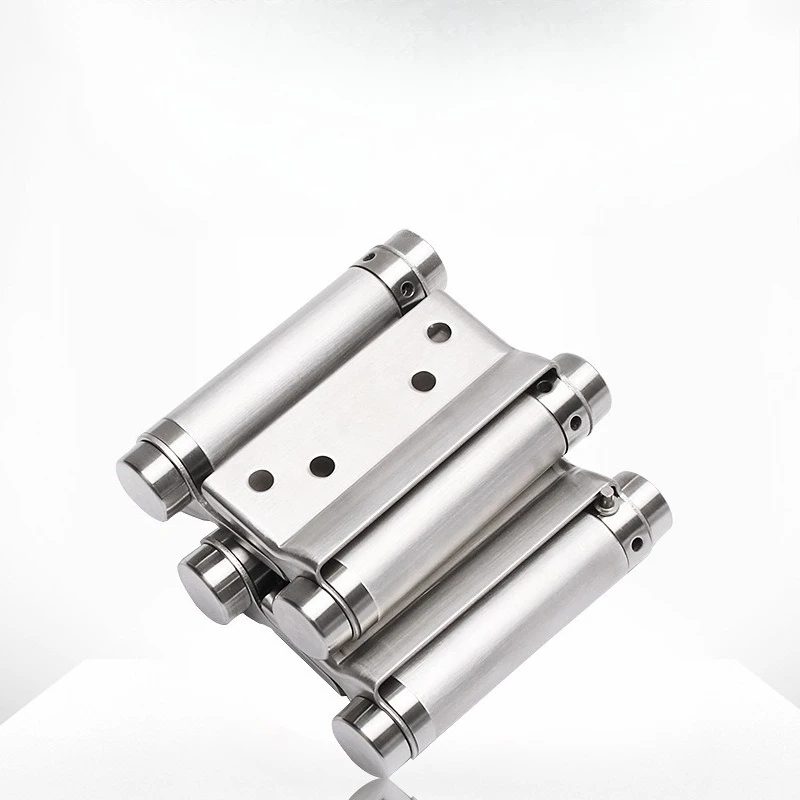Double Spring Hinge Two-Way Free Door Hinge Stainless Steel  Automatic Door Closing Garage Door Hinges Fence Dedicated Hardware