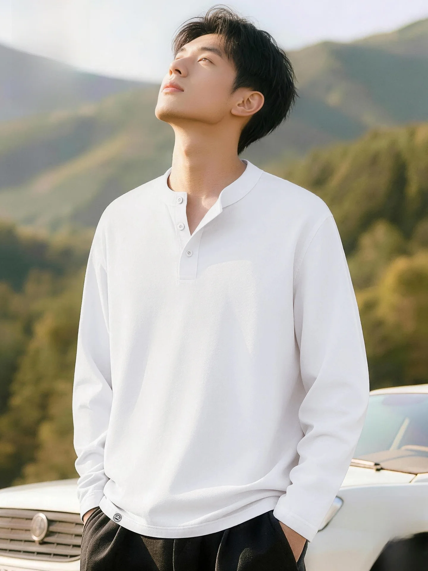 

Мужская повседневная футболка с длинным рукавом Heavyweight American Sle Long Sve T-shirt, новая весенняя модель с ретро-принтом