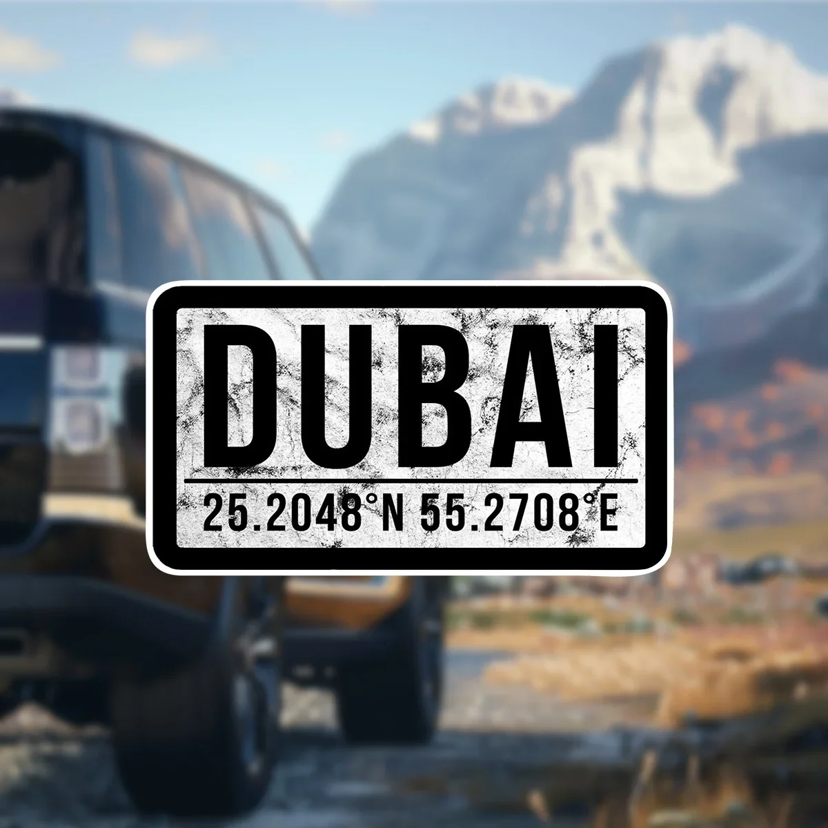 

1 шт. яркая виниловая наклейка с координатами «DUBAI» — дорожная атмосфера для окон автомобиля/ноутбуков/багажей/бутылок с водой