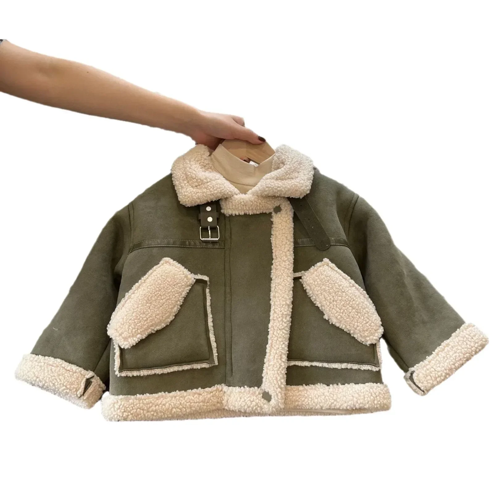 Baby Winter Coat Boys Fleece Coat Childrens Lamb Fleece Coat Boys Thickened Children Autumn Winter Warm Comfortable