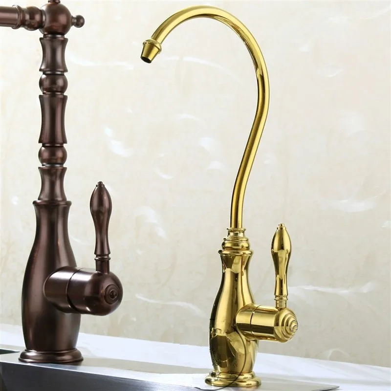 Solid Brass Kitchen Drinking Water Faucet Pure Water Faucet Golden Filtered Tap