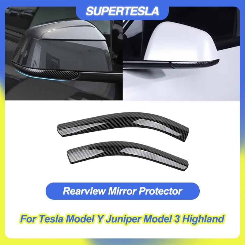 

Rearview Mirror Protector For Tesla Model Y Juniper 2025 Model 3 Highland Anti-collision Edge Protection Strip Trim Accessories