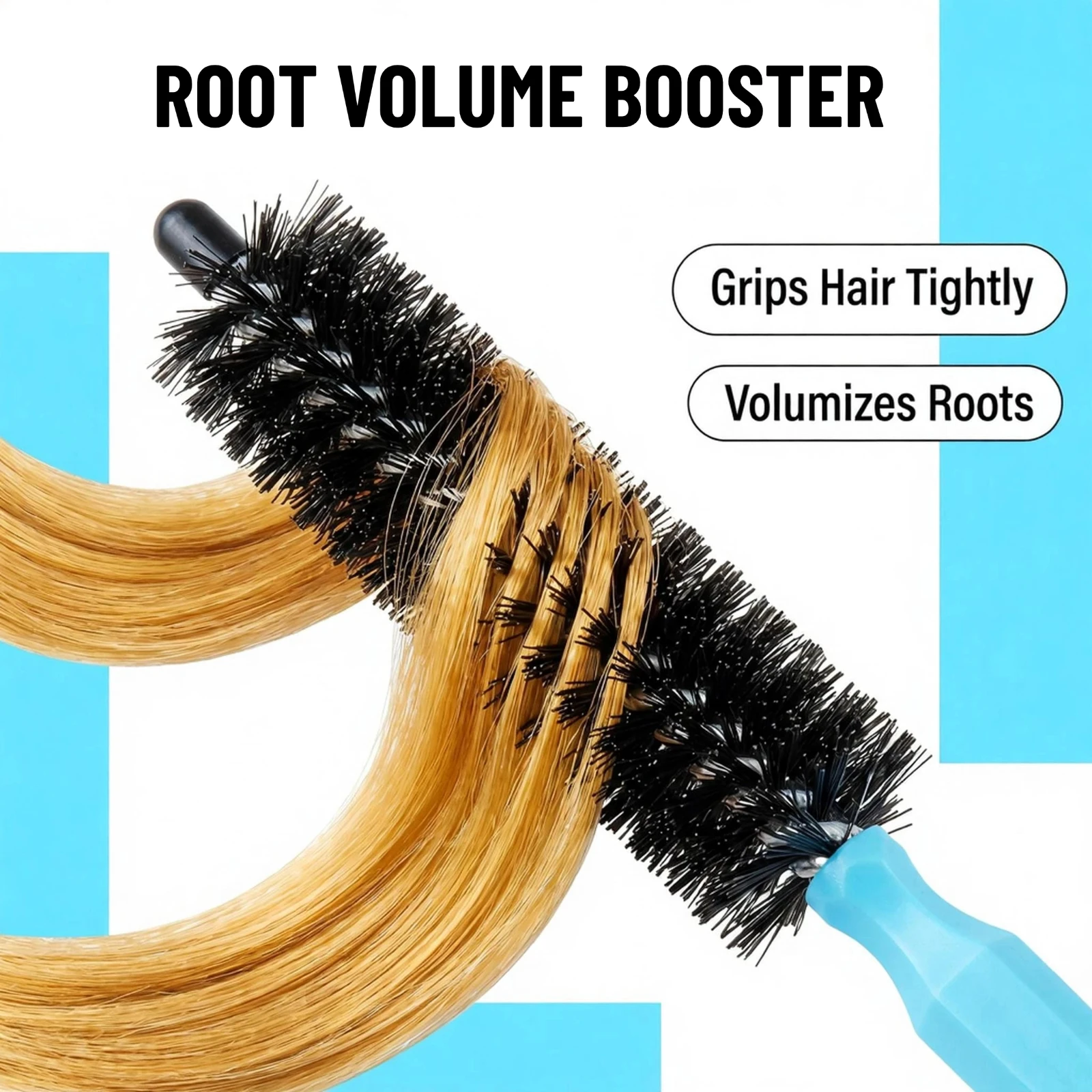 3-teiliges Friseur-Bürsten-Set: Holz-Toupetkamm, Bürste mit Borsten zum Entwirren, Mini-Twist-Rundbürste für Lockenstyling – Detail 9