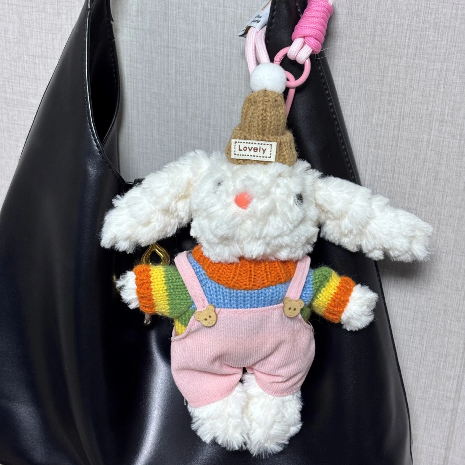 ハンドヘルドフラワーハンギングイヤーラビットバックパックペンダントぬいぐるみおもちゃぬいぐるみ車吊り下げ装飾かわいい女の子の誕生日サプライズDIYギフト