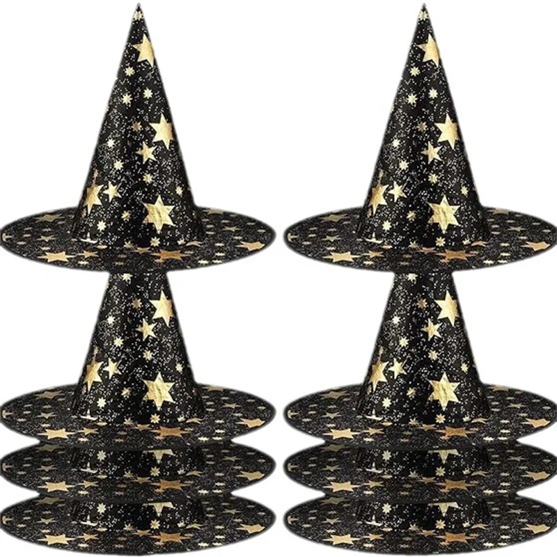 Halloween Hat Witch Hat Ghost Party Props Children Adult Black Five Star Magician Pointed Hat