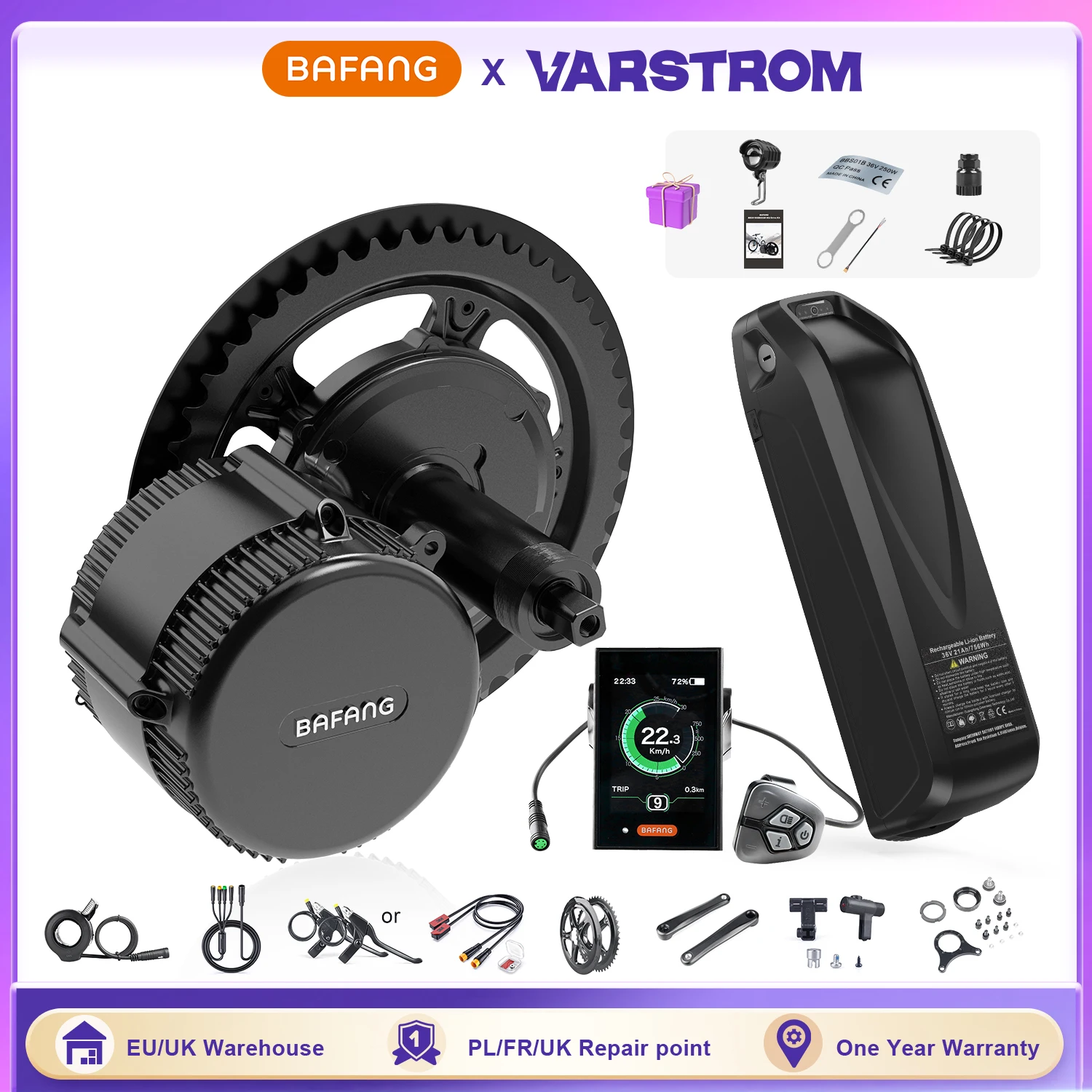 Bafang 250w bbs01b Mittelmotor-Kit 8fun Elektrofahrrad-Umrüst sätze 17.5ah 20ah 25ah hailong