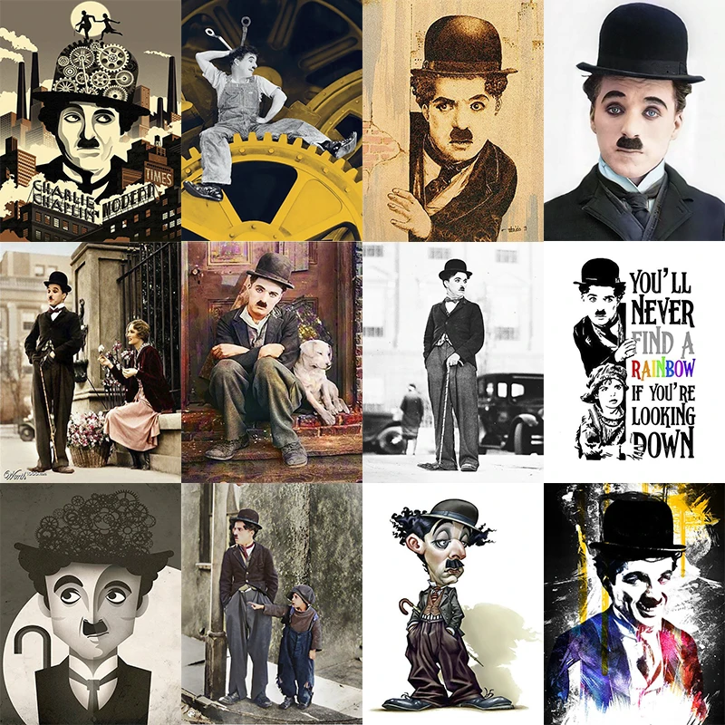 2024 New 5D DIY Charlie Chaplin Diamond Painting Kit Diamond Embroidery Color Oil painting Hand Mosaic art home decor