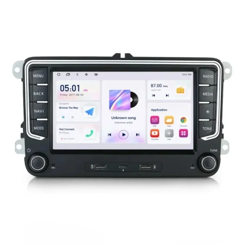 MEKEDE 7-calowe bezprzewodowe radio samochodowe z funkcją Carplay i Android Auto do Volkswagen VW Golf 5 6 Passat B6 Polo Touran Tiguan Caddy EOS Skoda Octavia Seat Altea Leon, nawigacja GPS, WIFI, — 2