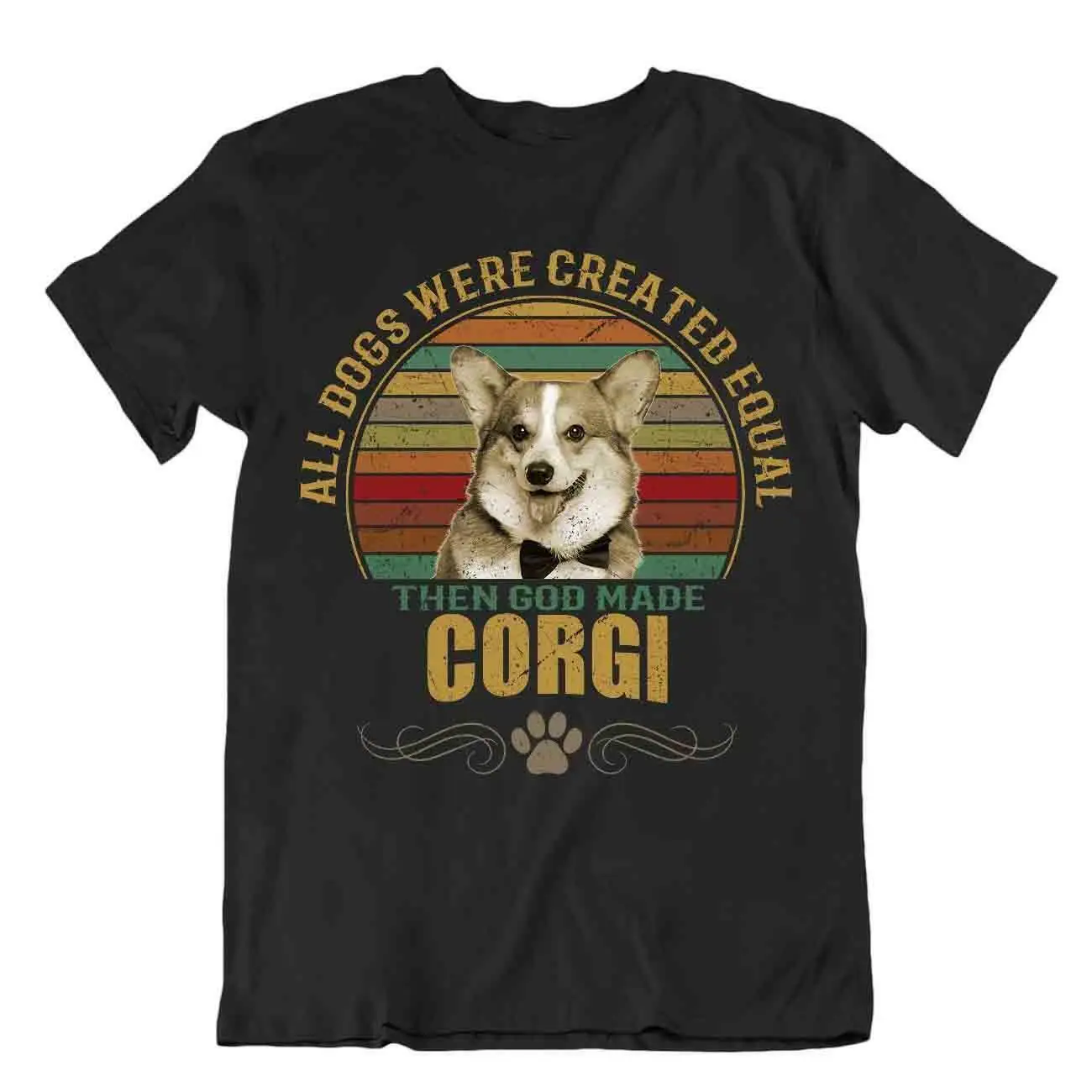 Men's T-shirt Corgi Dog Cool Cute Gift for Pet Lovers Best Friend Vintage