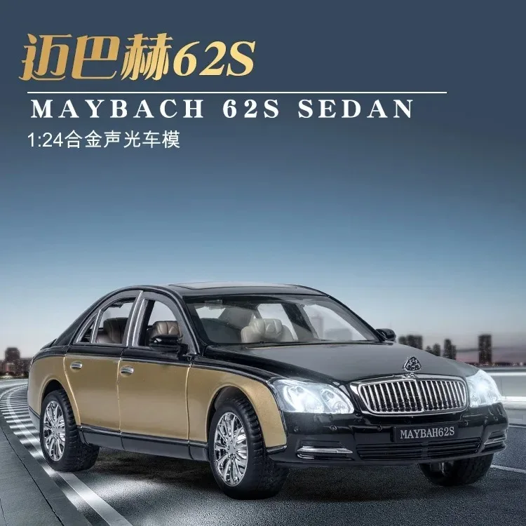

Масштаб 1:24 Benz Maybach 62S, литой под давлением сплав, автомобиль с откатным механизмом, коллекционные игрушки, подарки для детей