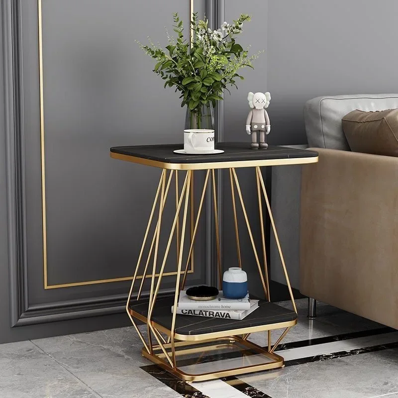 DSA rock slab small living room home modern simple sofa side table side bed corner table movable coffee table small