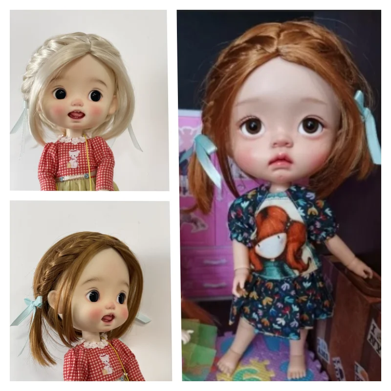 

JD824 SD QBaby Blythe Pretty BJD Synthetic Mohiar Wig Suit For Size 1/3 8-9inch 10-11inch Wholesale Cheap Hair Accessories