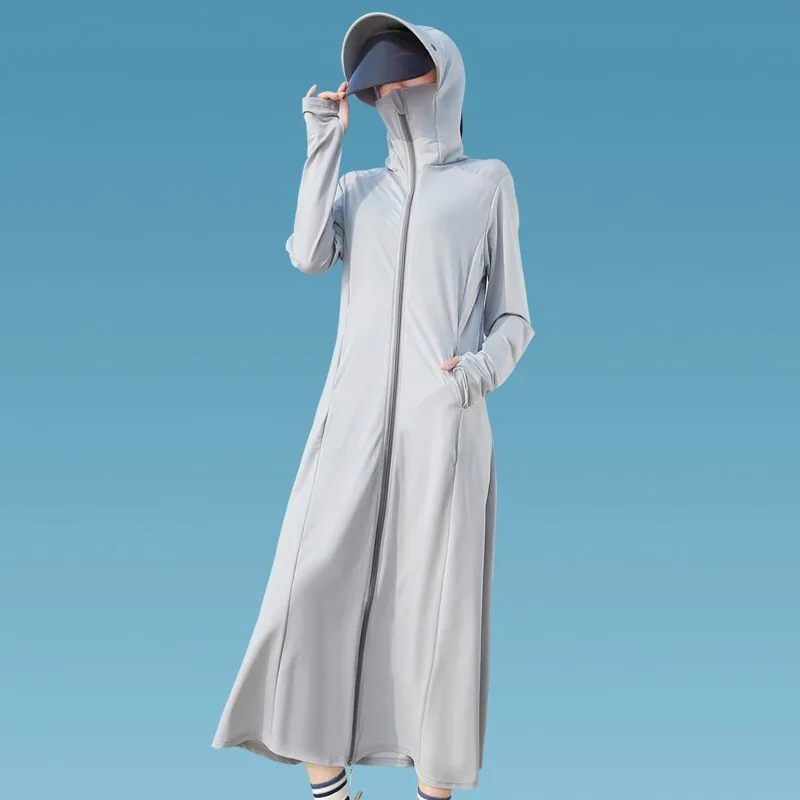 Vêtements longs de protection solaire pour femmes, protection UV complète du corps d'été, vêtements de protection contre la glace fins et respirants