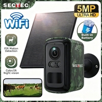 SECTEC 4G Solar Security Camera Outdoor Camouflage Wildlife Battery Camera Wireless WiFi Night Vision PIR Human Detection IP66