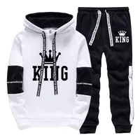 King Printing Mens Tracksuit Single Piece Sweatshirts Sweatpants Casual Hoodie Pants Outdoors Mens Clothing Hot Sales Streetwear