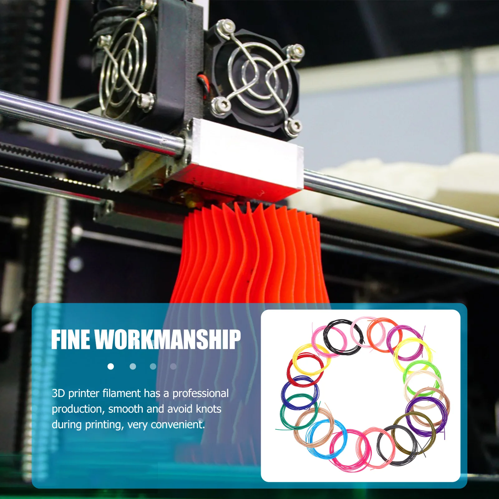 

20 Rolls 3D Printer Filament 1.75mm Pla High Toughness Impact Resistant Stable Feed Printing Filament for 3D Printer Supplies