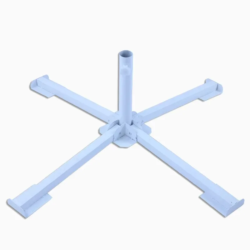 four-legged iron pipe folding classic design four umbrella bones outdoor parasol cross base fishing umbrella triangular base
