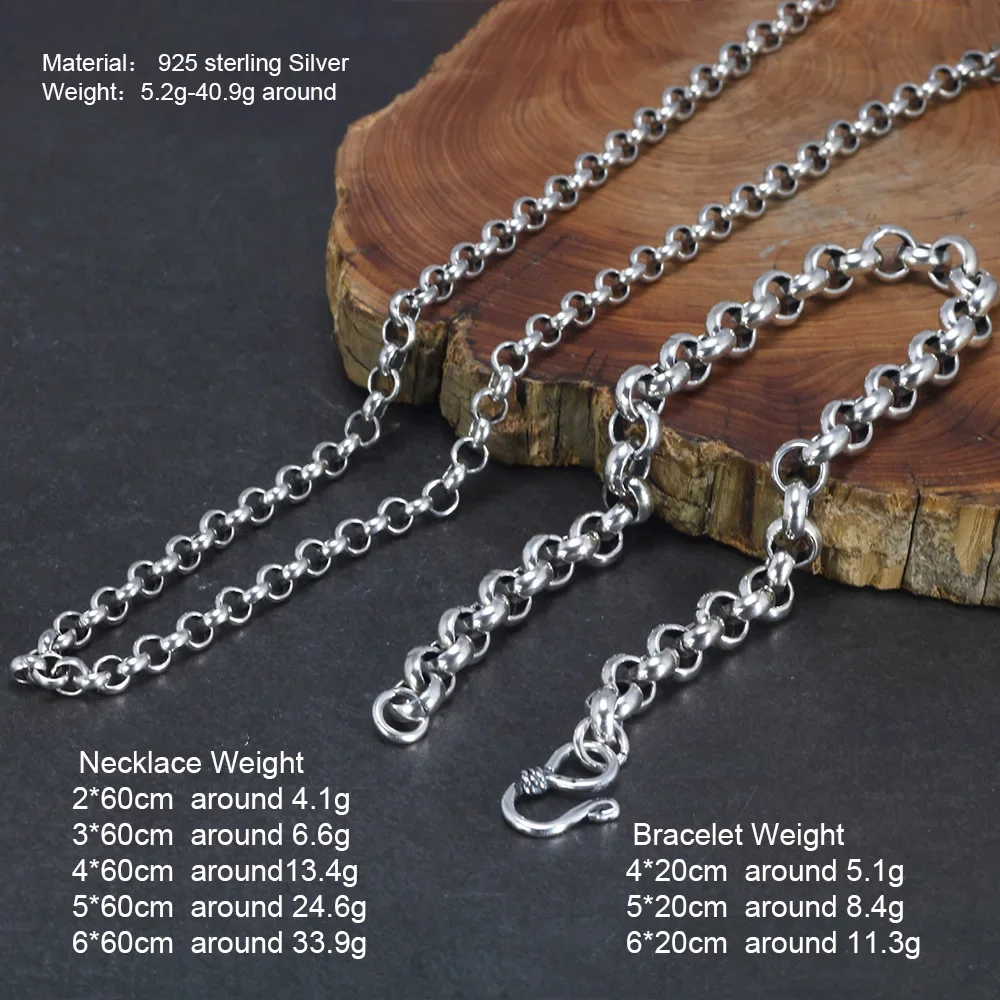 925 Sterling Silber Kreuz O Link Kette Für Männer Und Frauen Runde Pullover Kette Link Mit Fisch Haken Armband & halskette