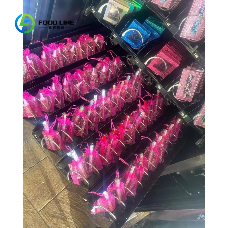 Customized Private Label Eyelash Vending Machine Pink Purple Neon Lights for False Lashes Mink Eyelashes Retail Kiosk