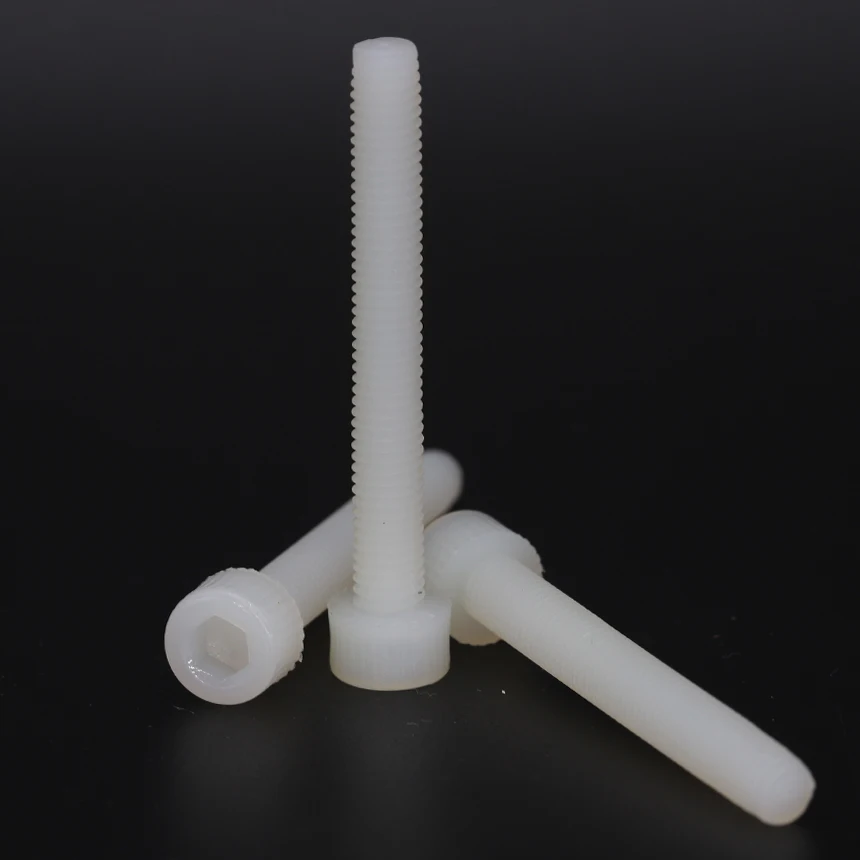 M3 M4 M5*6/8/10//12/15/20/25/30/35/40mm DIN912 White Plastic Nylon Inner Hexagon Hex Socket Allen Head Cap Screw Bolt