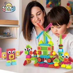 100Pcs Children's Bristle Shape Building Block Intellectual Modeling Interactive Parent-Child Assembly Diy Educational Brick Toy