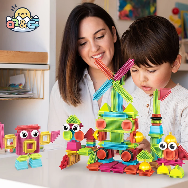 Building Block Children's Bristle Shape Intellectual Modeling Interactive Parent-Child Assembly Diy Educational Brick Toy