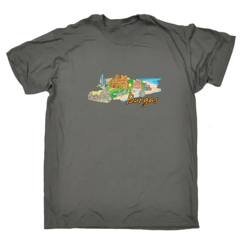 Burgas Bulgaria Country Flag Destination Mens Funny Novelty T Shirt