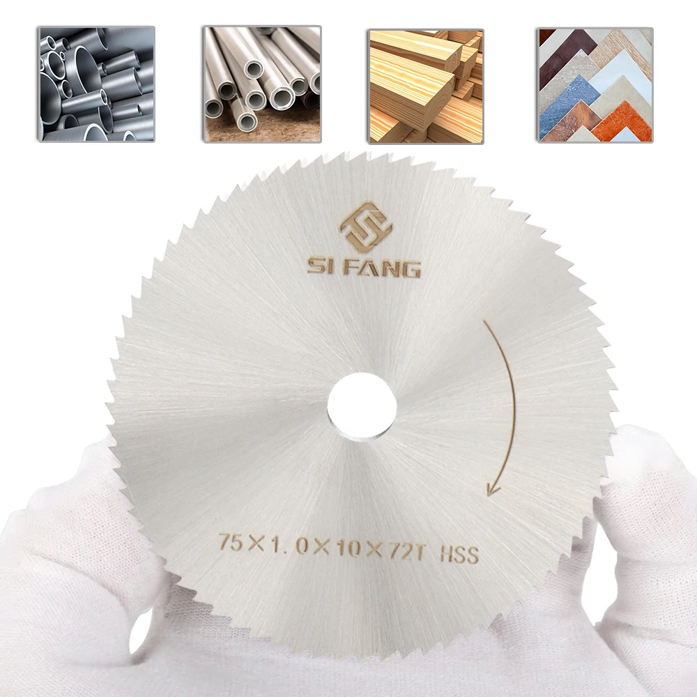 HSS Circular Saw Blade 75mm/3inch 72T High-speed Steel Cutting Disc 10mm Aperture for Angle Grinder Wood Plastic Hose Cutting