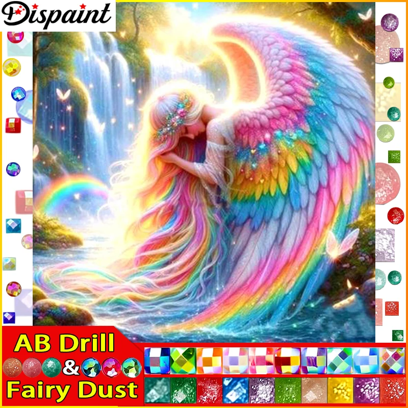 

Dispaint Fairy Dust AB 5D Алмазная картина "Женщина Крылья реки" Алмазная вышивка Полный круглый/квадратный Diy Алмазная картина Вышивка крестиком